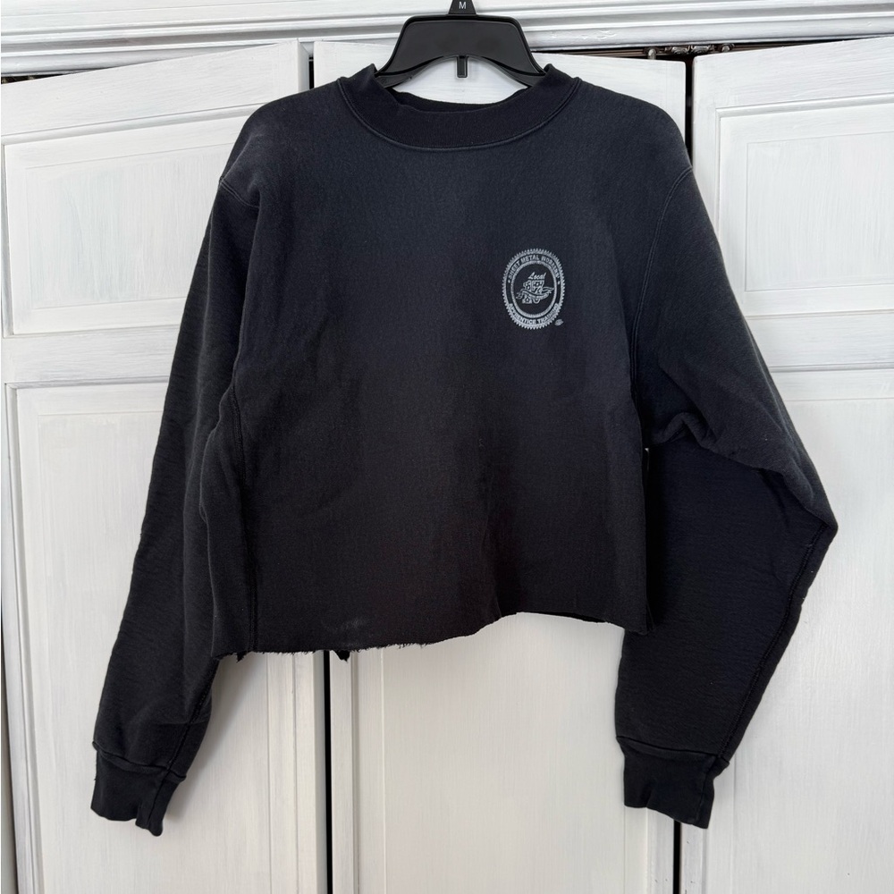 Union Black Cropped Sweatshirt